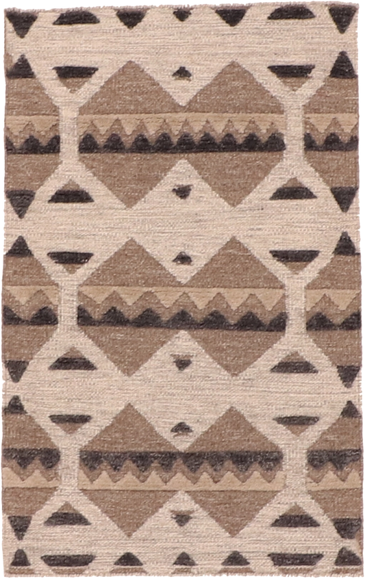 W 3 L 4.10 Kilim 100% Wool Hand-Woven Modern Design - 63827