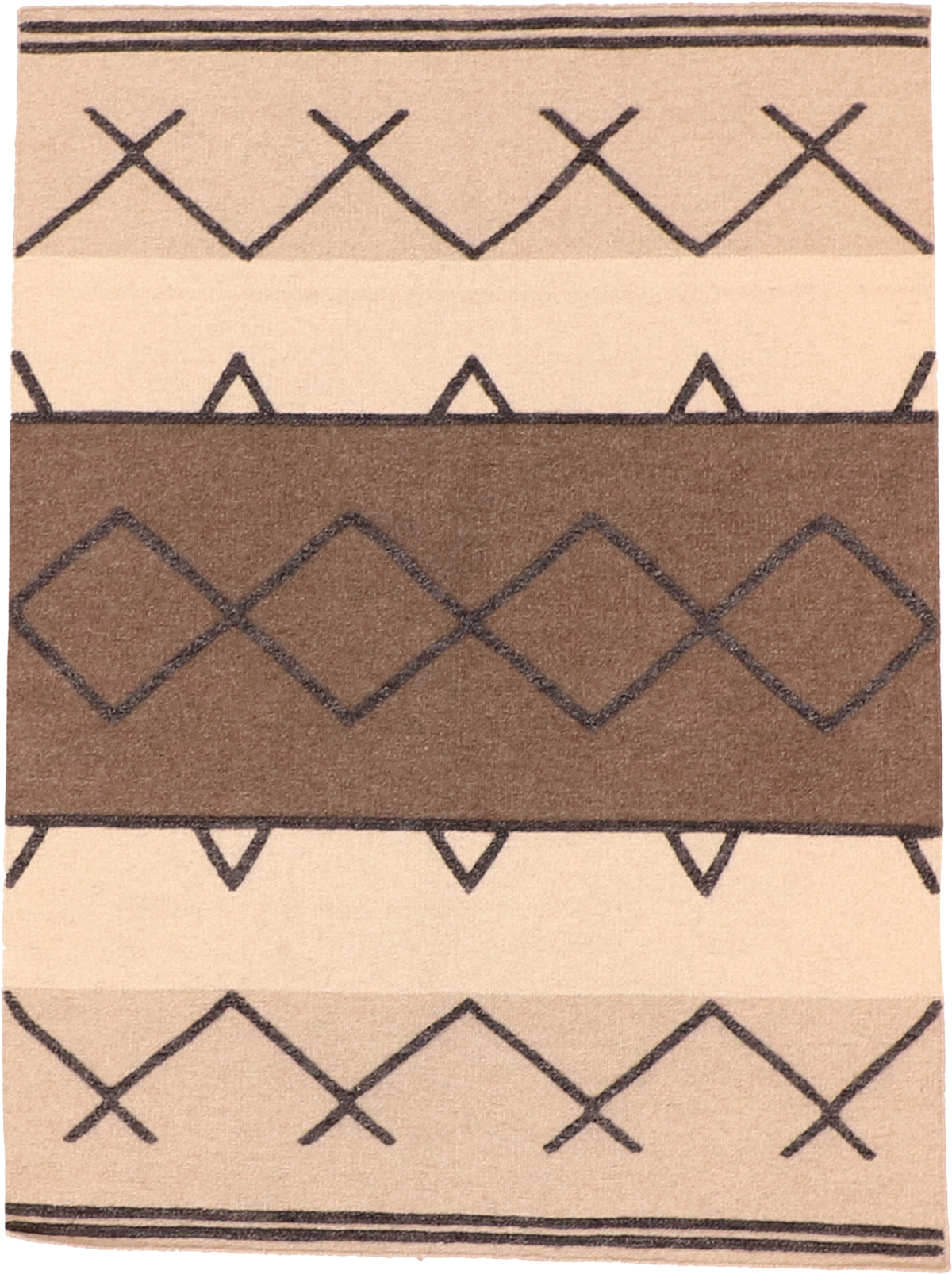 W 5.2 L 7 Kilim 100% Wool Hand-Woven All-Over Design - 63829
