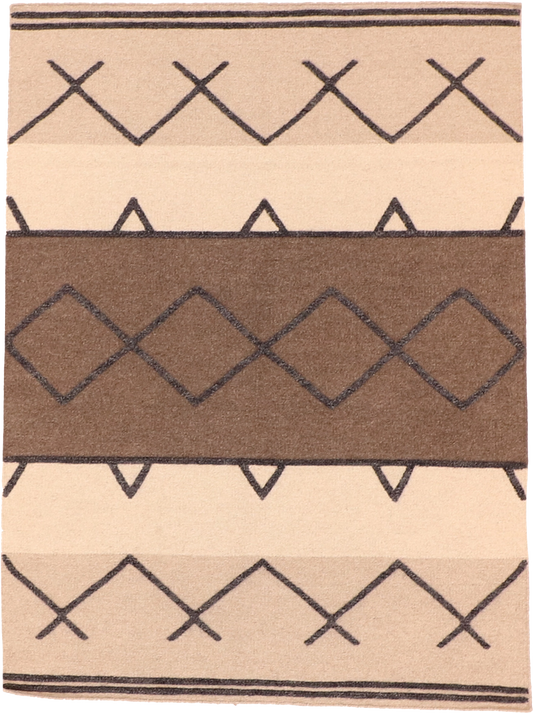 W 5.2 L 7 Kilim 100% Wool Hand-Woven All-Over Design - 63829