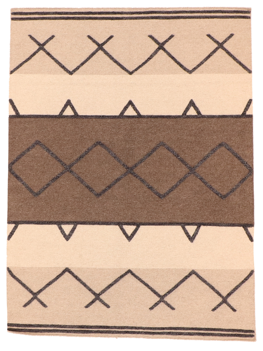 W 5.2 L 7 Modern Kilim 100% Wool Hand-Woven All-Over Design - 63830