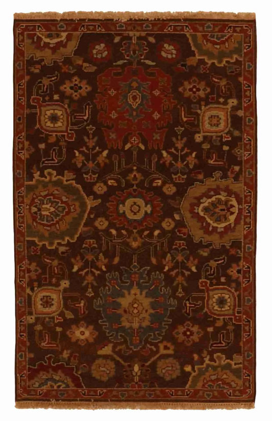 3.1 x 5 - Kerman Wool Floral Rectangle - Finest Hand-Knotted Quality Wool — 63835