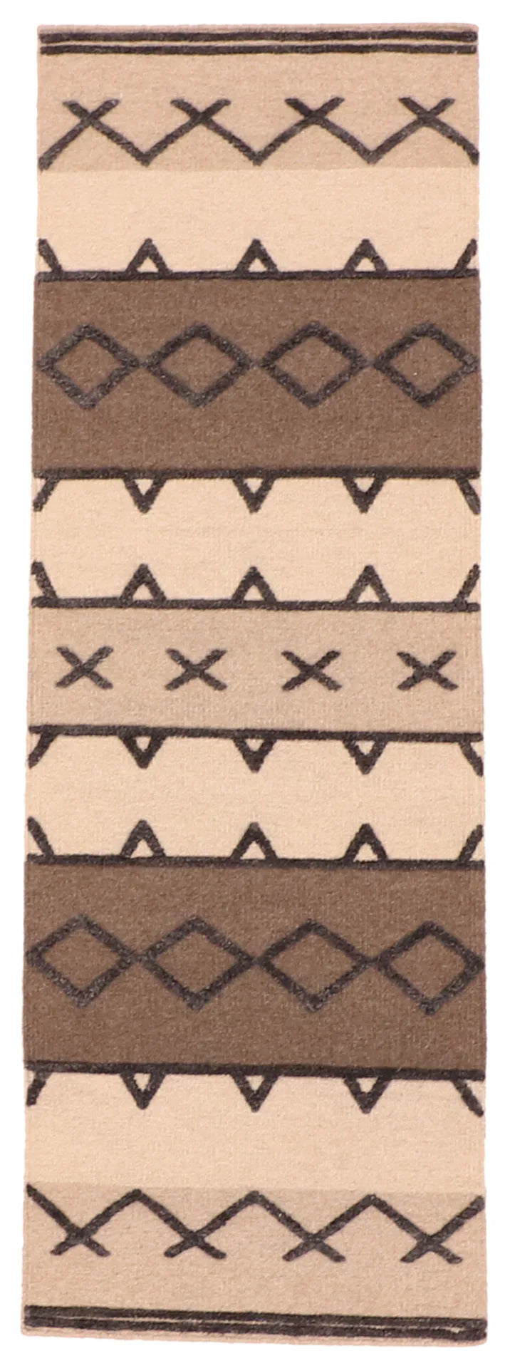 W 2.8 - L 8 - Modern Fine/Wool Kilim Rectangle - Finest Hand-Made Quality Wool - 63839