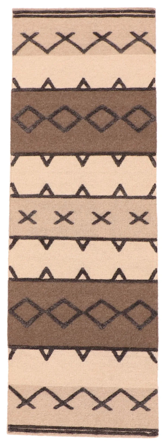 W 2.8 - L 8 - Modern Fine/Wool Kilim Rectangle - Finest Hand-Made Quality Wool - 63839