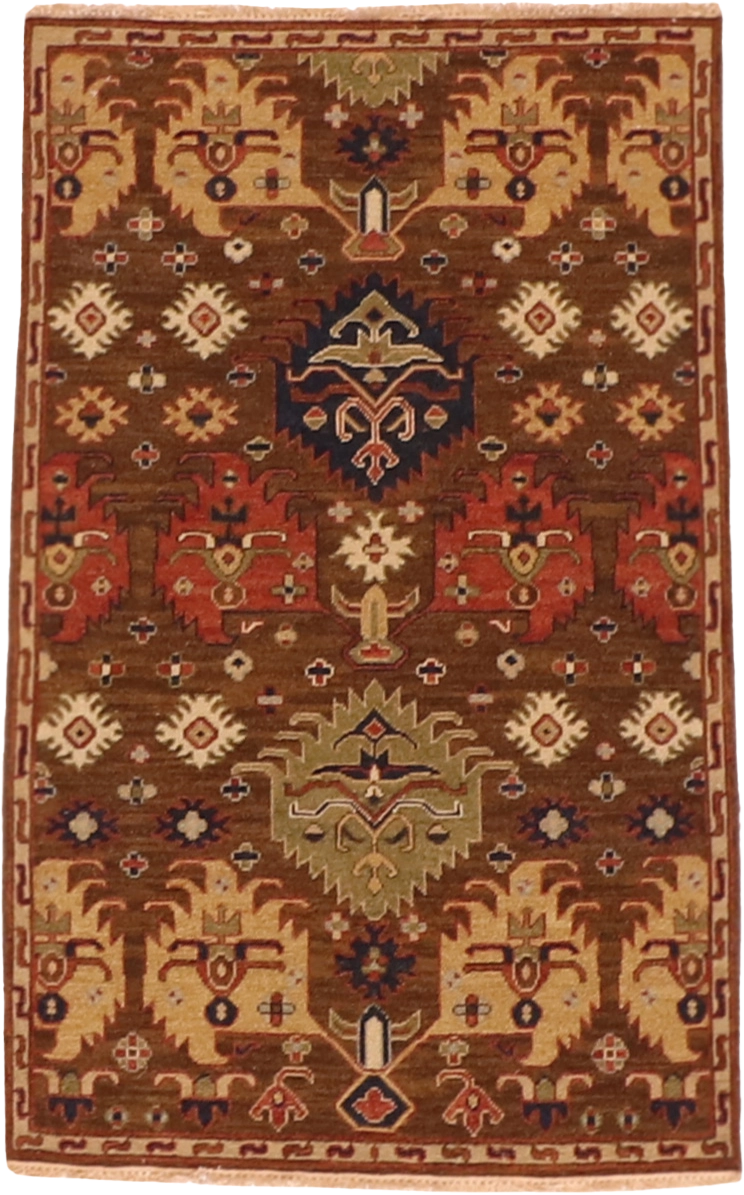 W 3 L 4.10 Bakhtiarie Sumak 100% Wool Hand-Woven Geometric Design - 63849