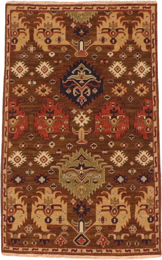 W 3 L 4.10 Bakhtiarie Sumak 100% Wool Hand-Woven Geometric Design - 63849