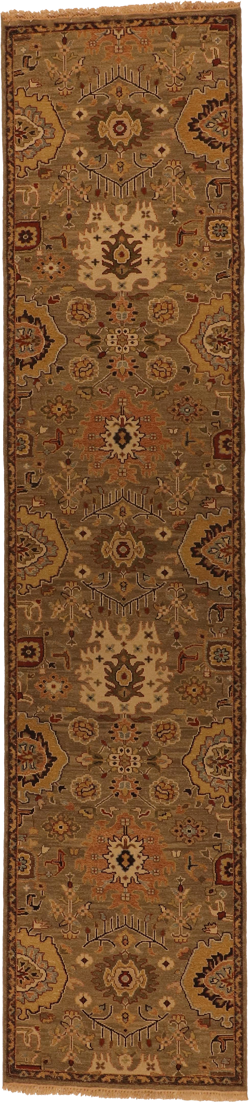 W 2.8 - L 11.9 Tabriz-Kilim Runner 100% Wool Hand-Woven All-Over Design - 63850