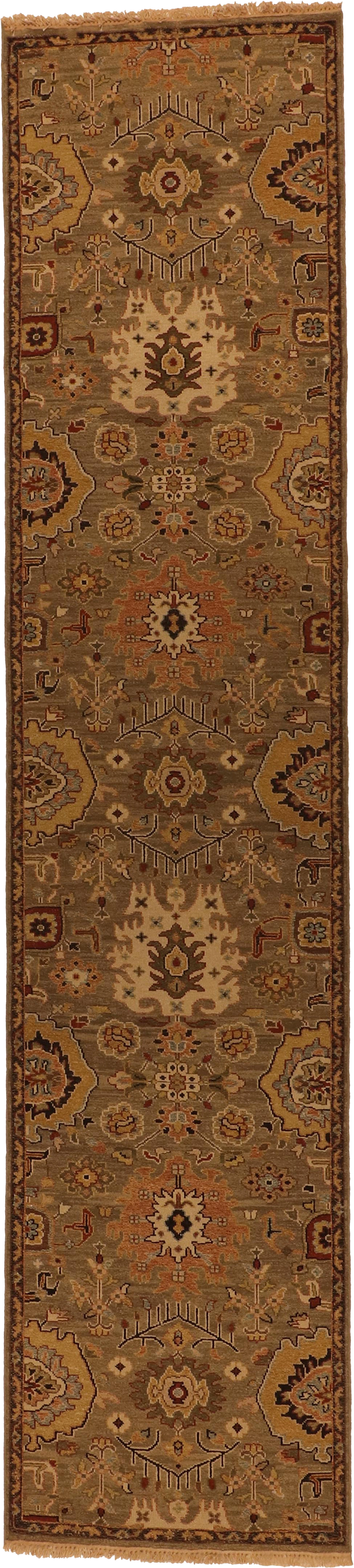 W 2.8 - L 11.9 Tabriz-Kilim Runner 100% Wool Hand-Woven All-Over Design - 63850