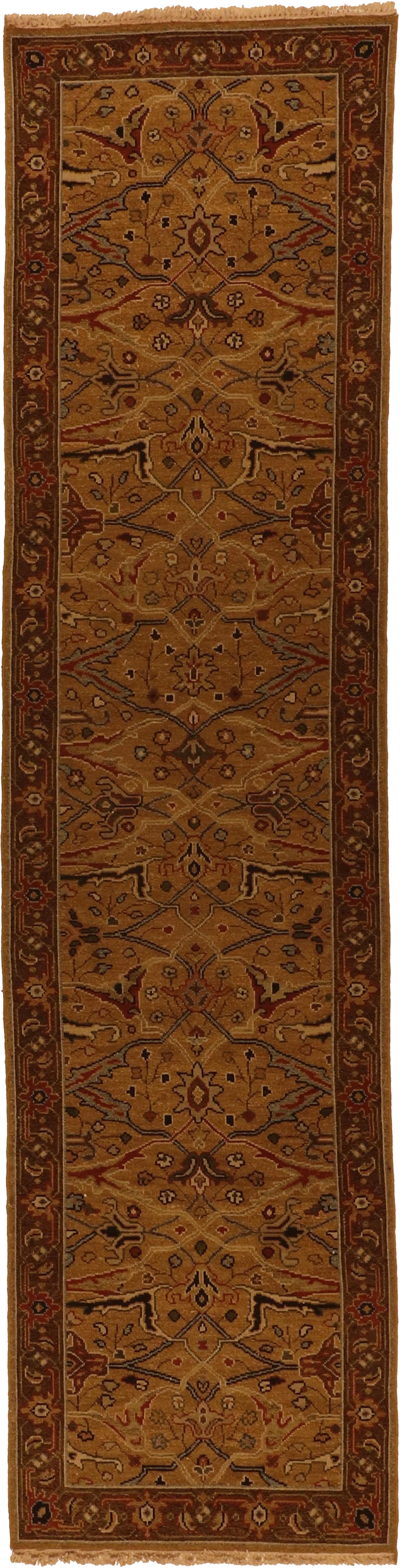W 2.6 - L 9.10 Kerman-Kilim Runner 100% Wool Hand-Woven Design - 63852