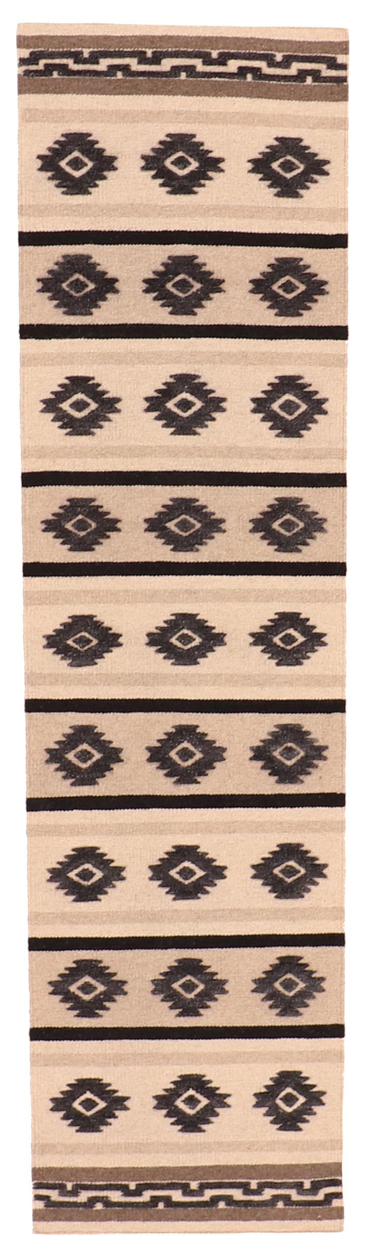 W 2.8 L 10 Kilim Mountain Modern 100% Wool Handmade India Geometric Design - 63857
