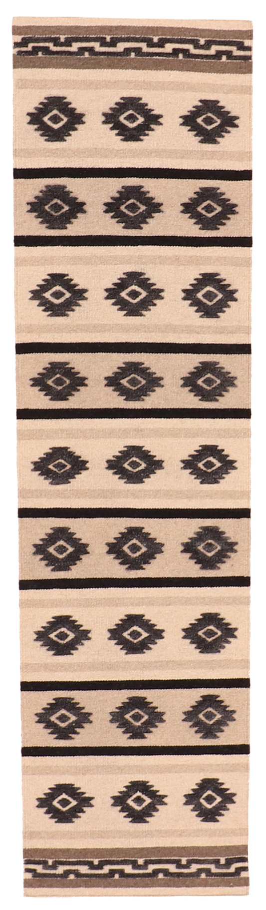 W 2.8 L 10 Kilim Mountain Modern 100% Wool Handmade India Geometric Design - 63857