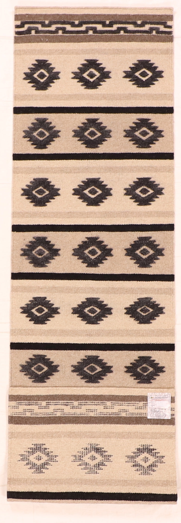 W 2.8 L 10 Kilim Mountain Modern 100% Wool Handmade India Geometric Design - 63857