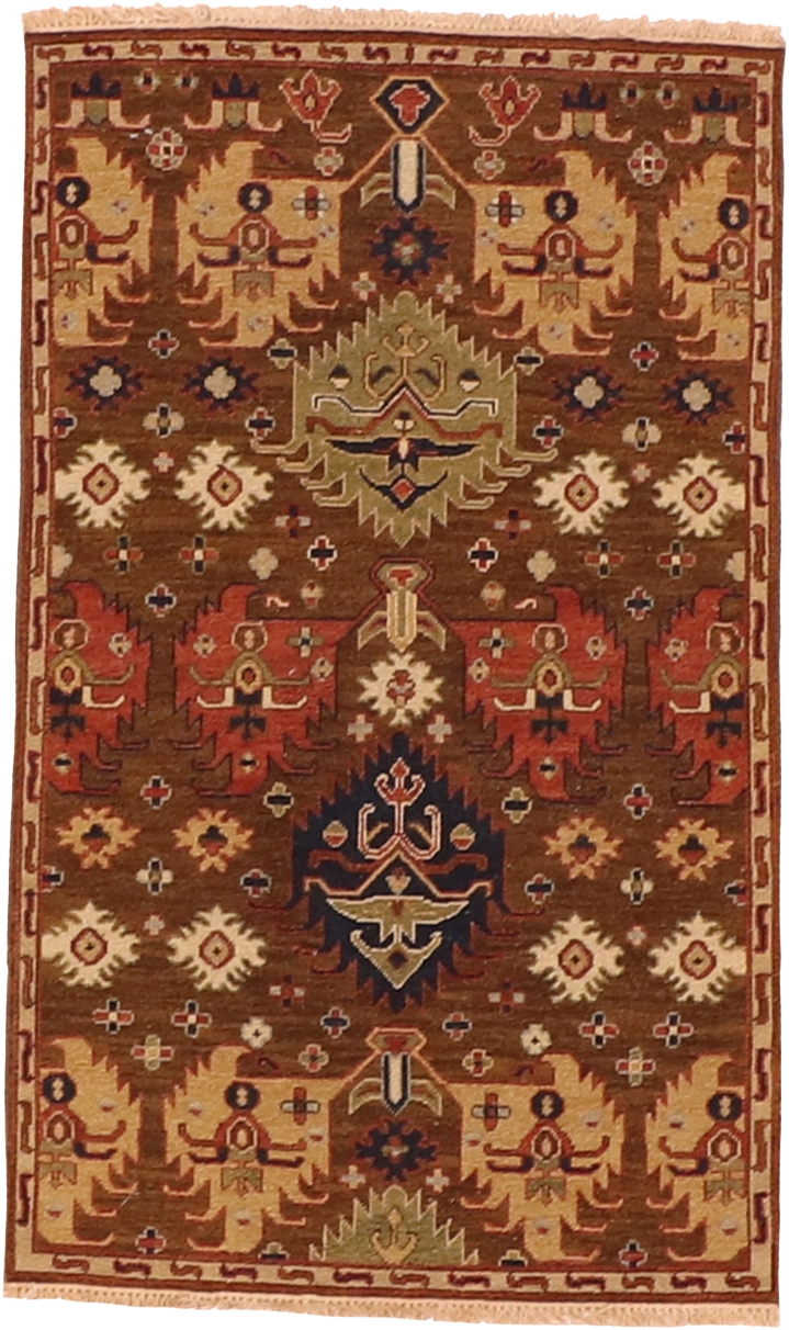 W 2.11 - L 4.11 Bakhtiarie-Sumak 100% Wool Hand-Woven Rug - 63864