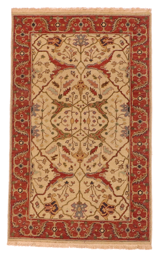 3 x 4.11 - Kerman Fine/Wool Kilim Rectangle - Finest Hand-Made Quality Wool — 63866