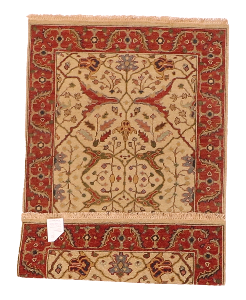 W 3 L 4.11 Kerman Sumak 100% Wool Hand-Woven All-Over Design - 63866