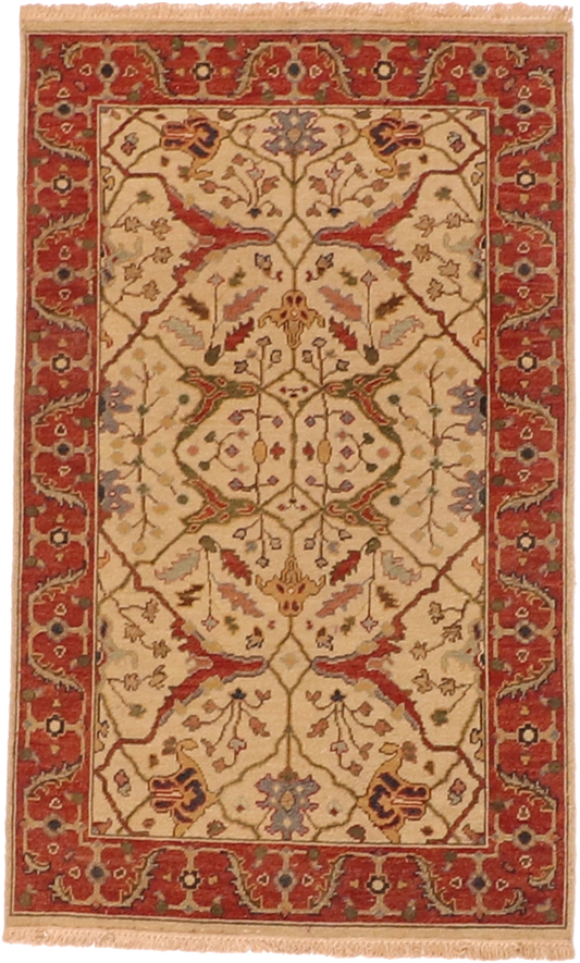 W 3 - L 4.11 Kerman-Sumak 100% Wool Hand-Woven Rug - 63866