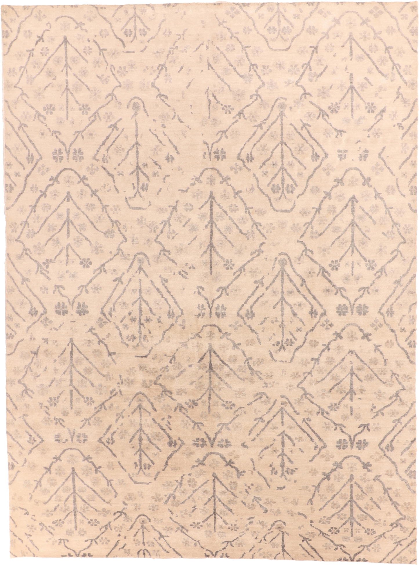 W 8.1 L 11.11 Modern 100% Wool Hand-Woven All-Over Design - 63871