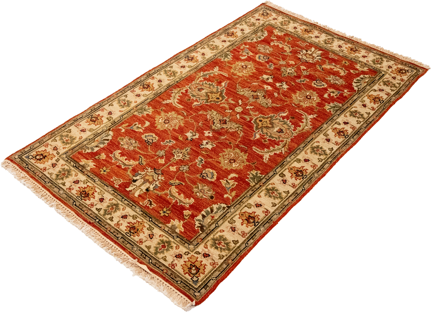 W 3 L 5 Isfahan Sumak 100% Wool Hand-Woven All-Over Design - 63874