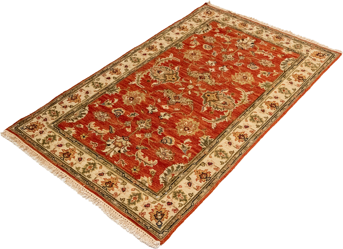 W 3 L 5 Isfahan Sumak 100% Wool Hand-Woven All-Over Design - 63874