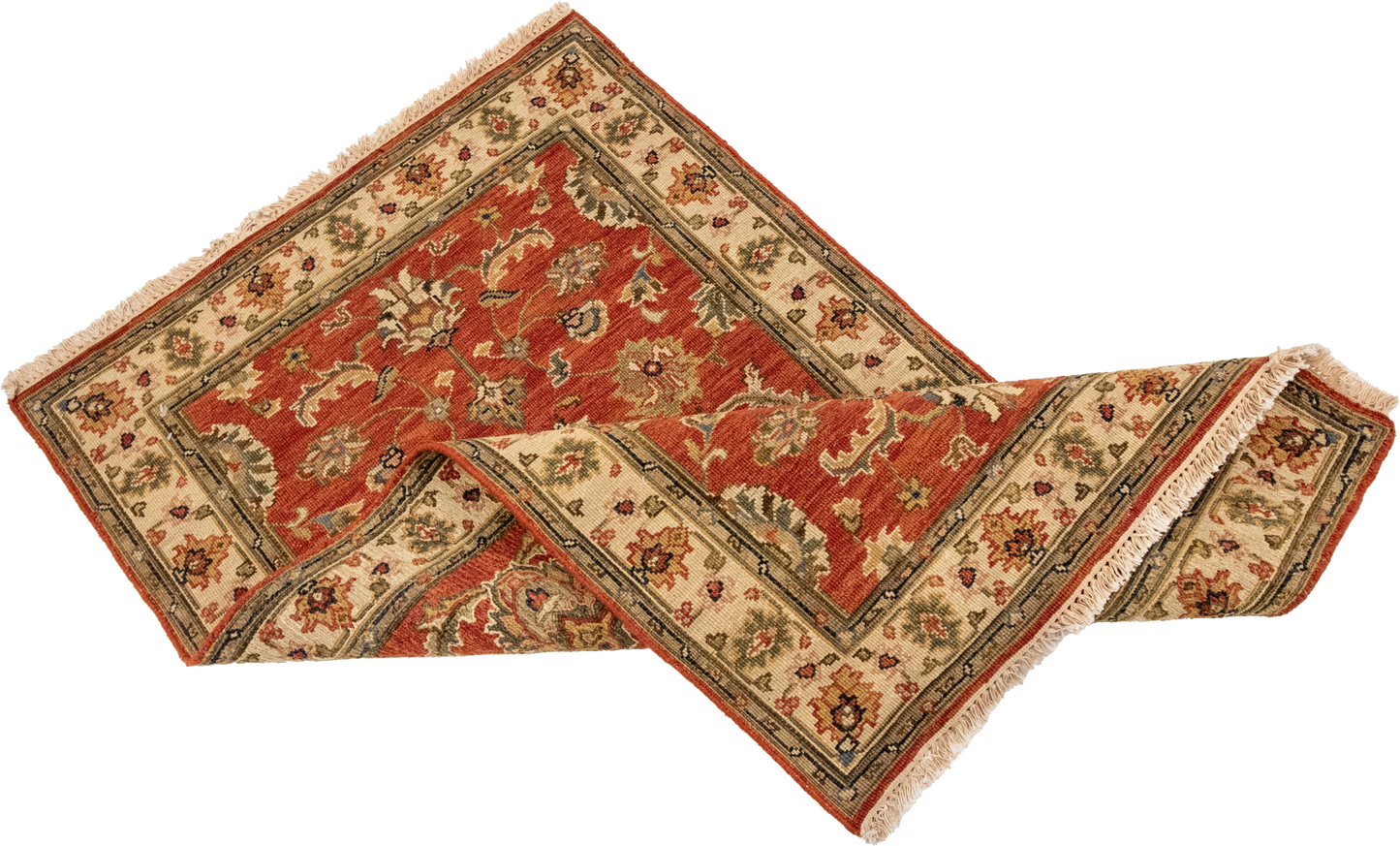 W 3 L 5 Isfahan Sumak 100% Wool Hand-Woven All-Over Design - 63874