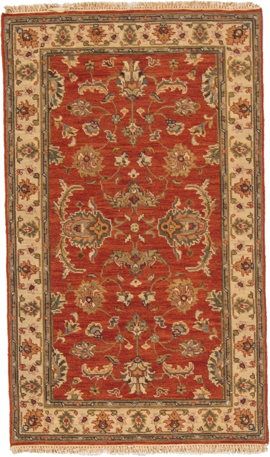 W 3 L 5 Isfahan Sumak 100% Wool Hand-Woven All-Over Design - 63874