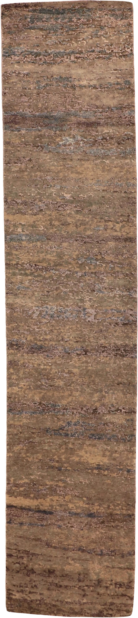W 2.6 L 11.10 Modern Runner Silk And Wool Blend Hand-Woven All-Over Design - 63882