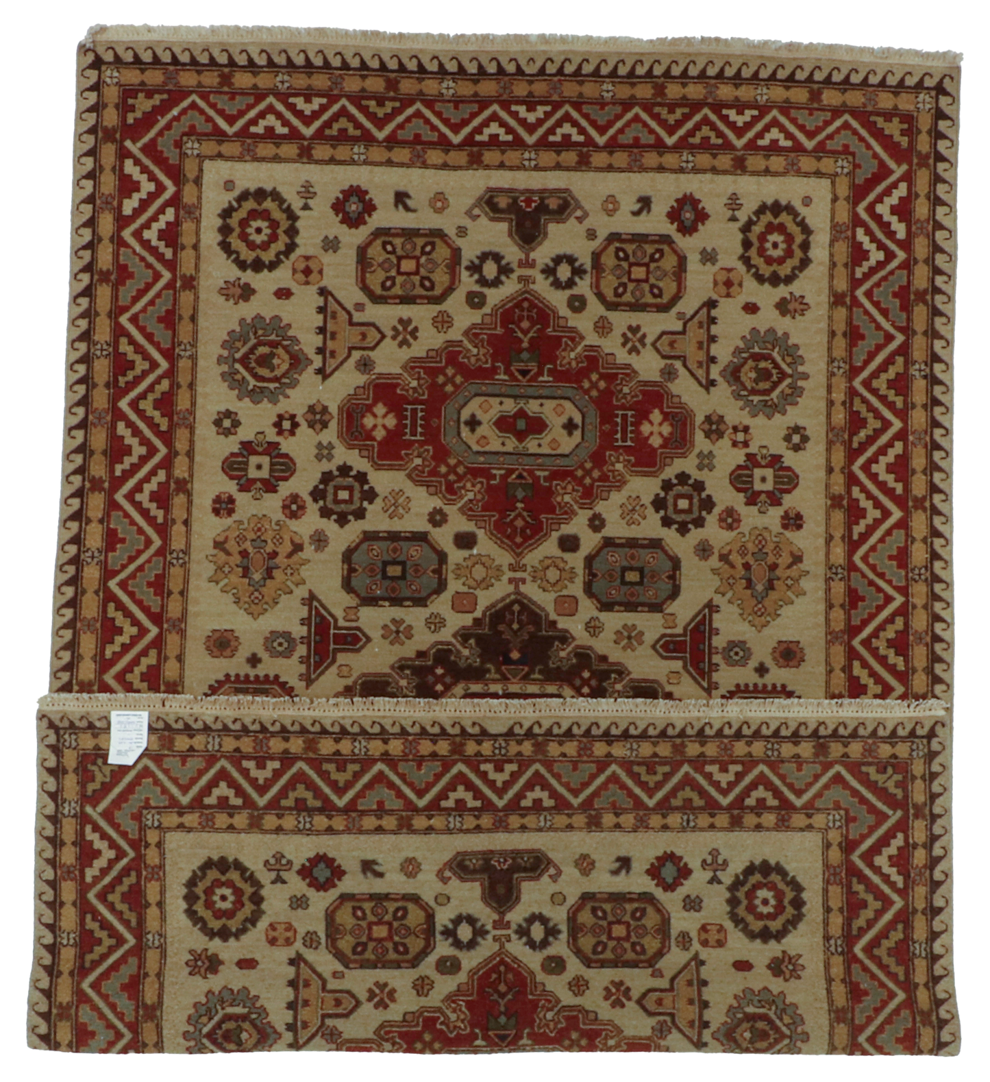 W 5.7 L 8.7 Karageh 100% Wool Hand-Woven Geometric Design - 63884