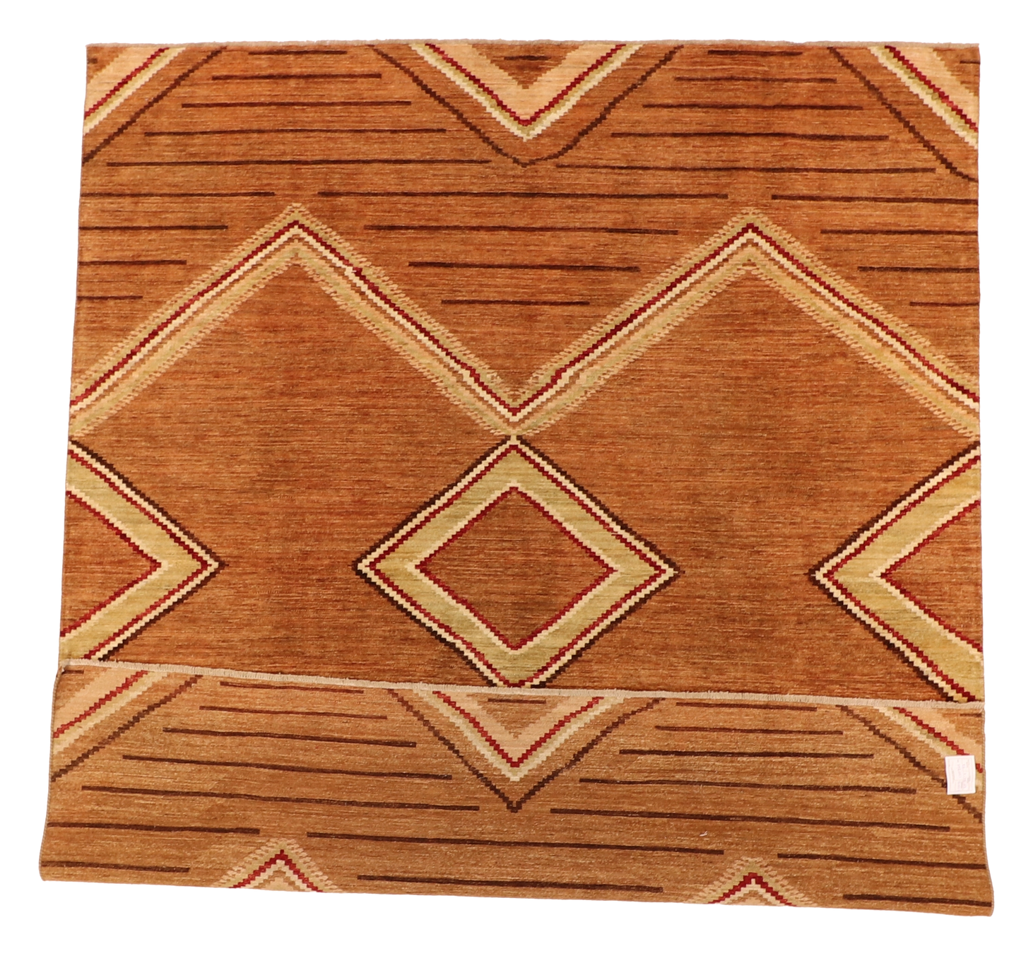 W 8.4 - L 9.9 - Mountain Modern Wool Western Rectangle - Finest Hand-Knotted Quality Wool - 63890