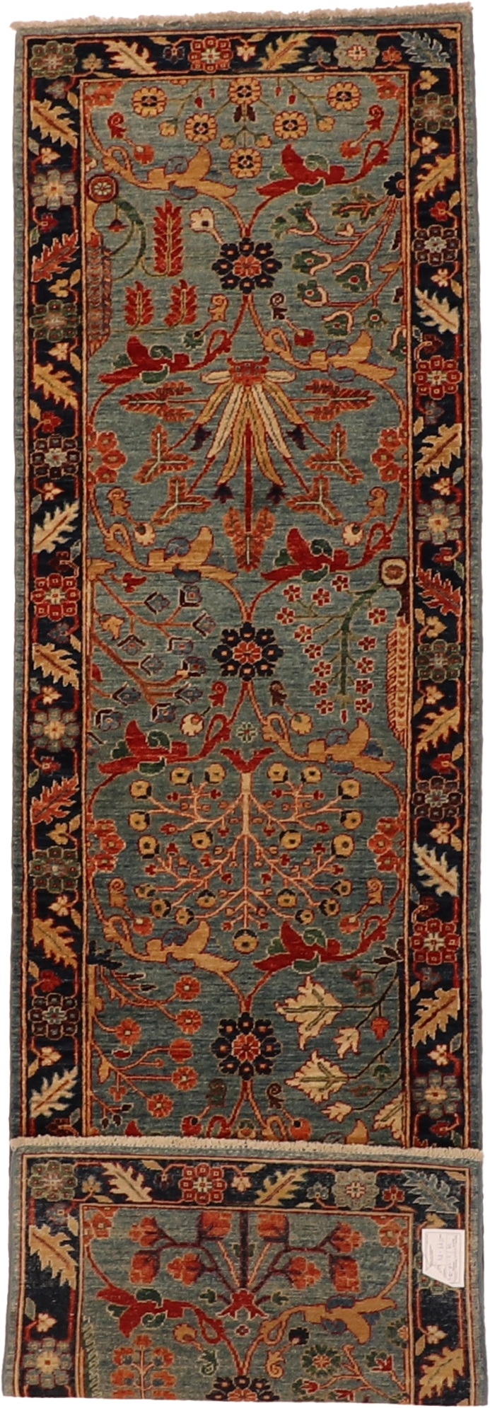 W 2.10 - L 9.10 Tree of Life 100% Wool Hand-Woven Runner - 63904