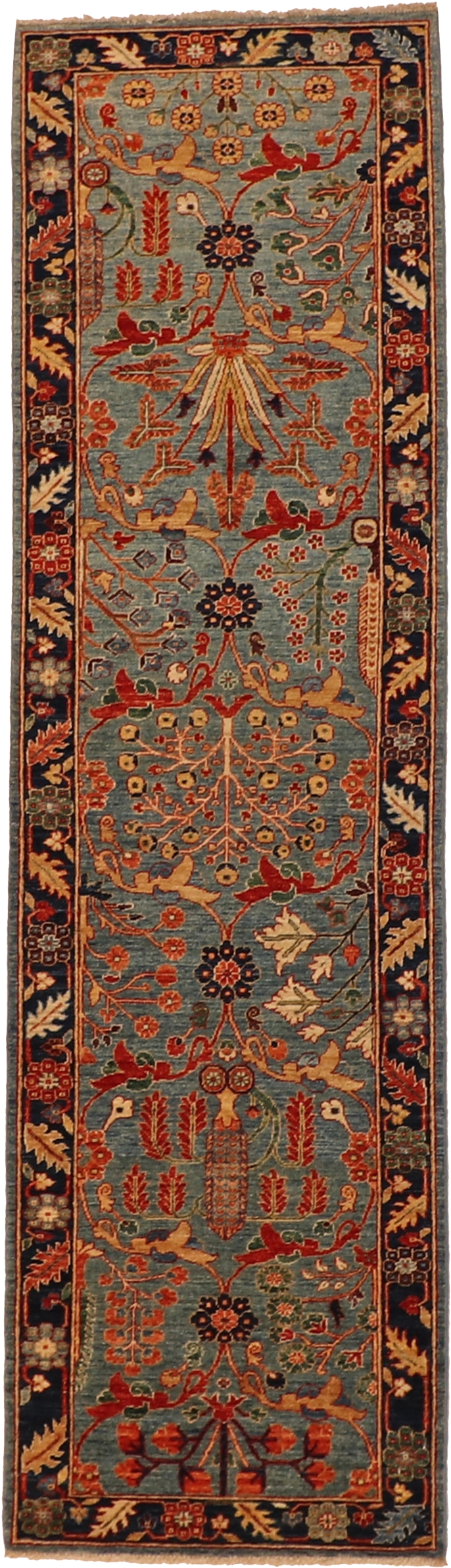 W 2.10 - L 9.10 Tree of Life 100% Wool Hand-Woven Runner - 63904