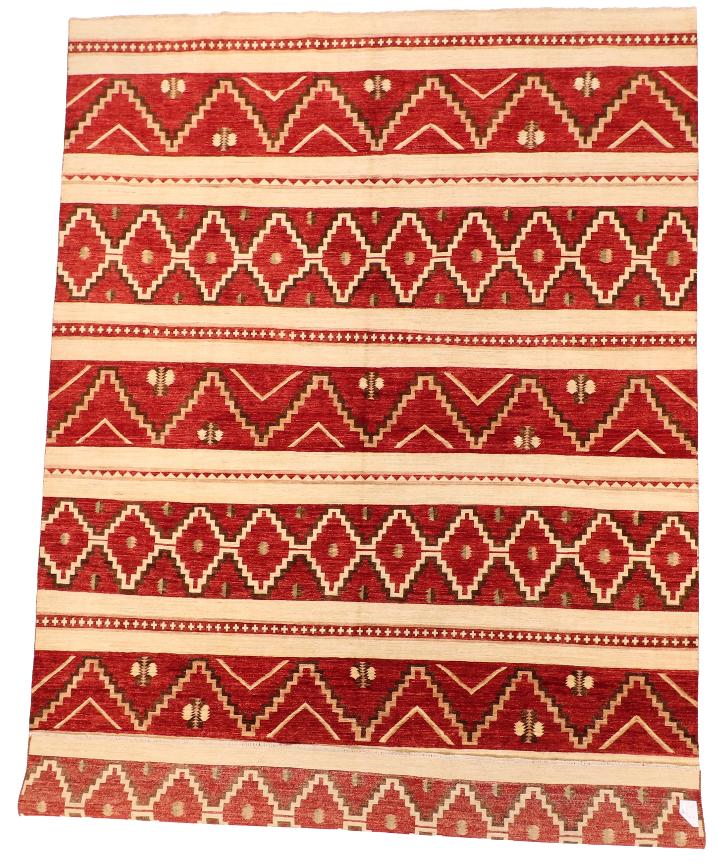 W 9.11 L 13.9 Mountain Modern 100% Wool Hand-Woven All-Over Design - 63920