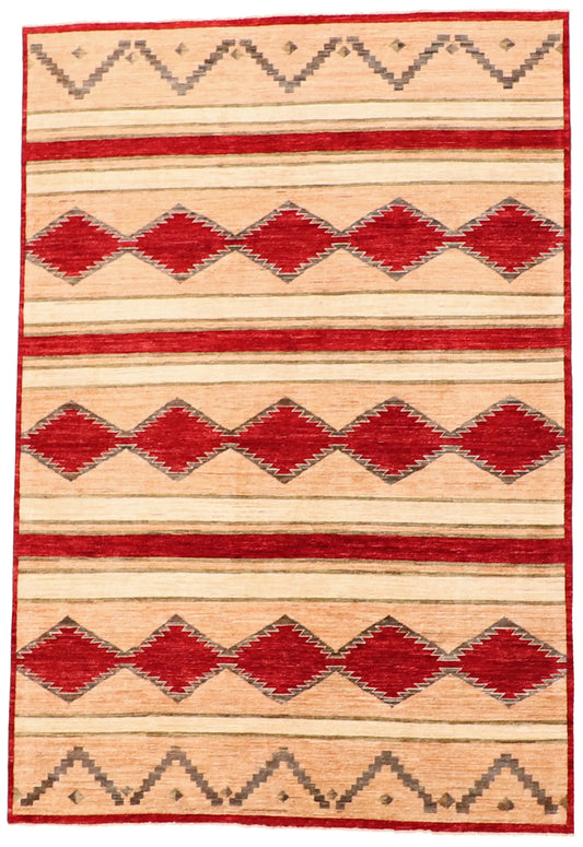 5.11 x 8.7 - Mountain Modern Wool Western Rectangle - Finest Hand-Knotted Quality Wool — 63923