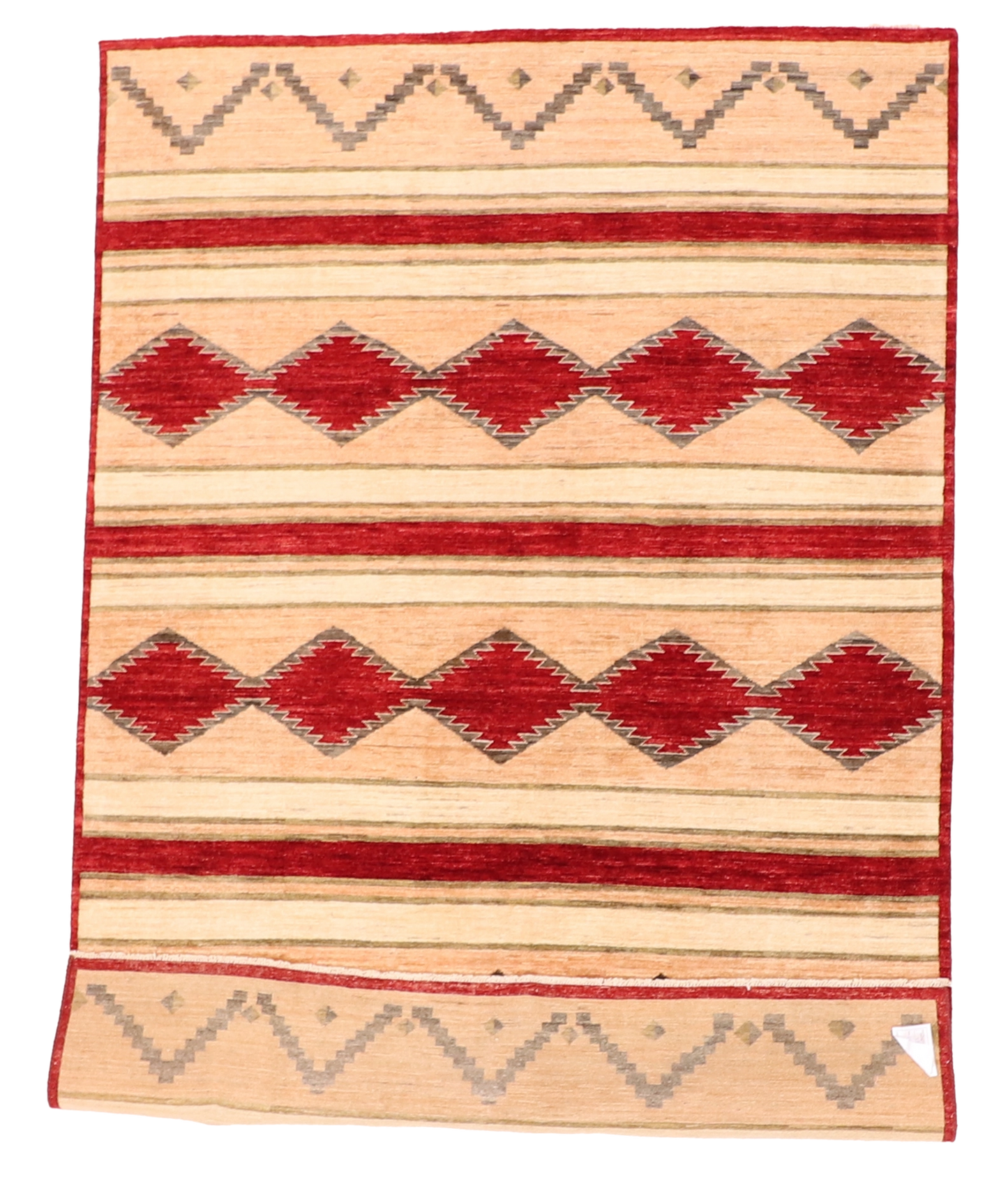 W 5.11 L 8.7 Mountain Modern 100% Wool Hand-Woven Geometric Design - 63923