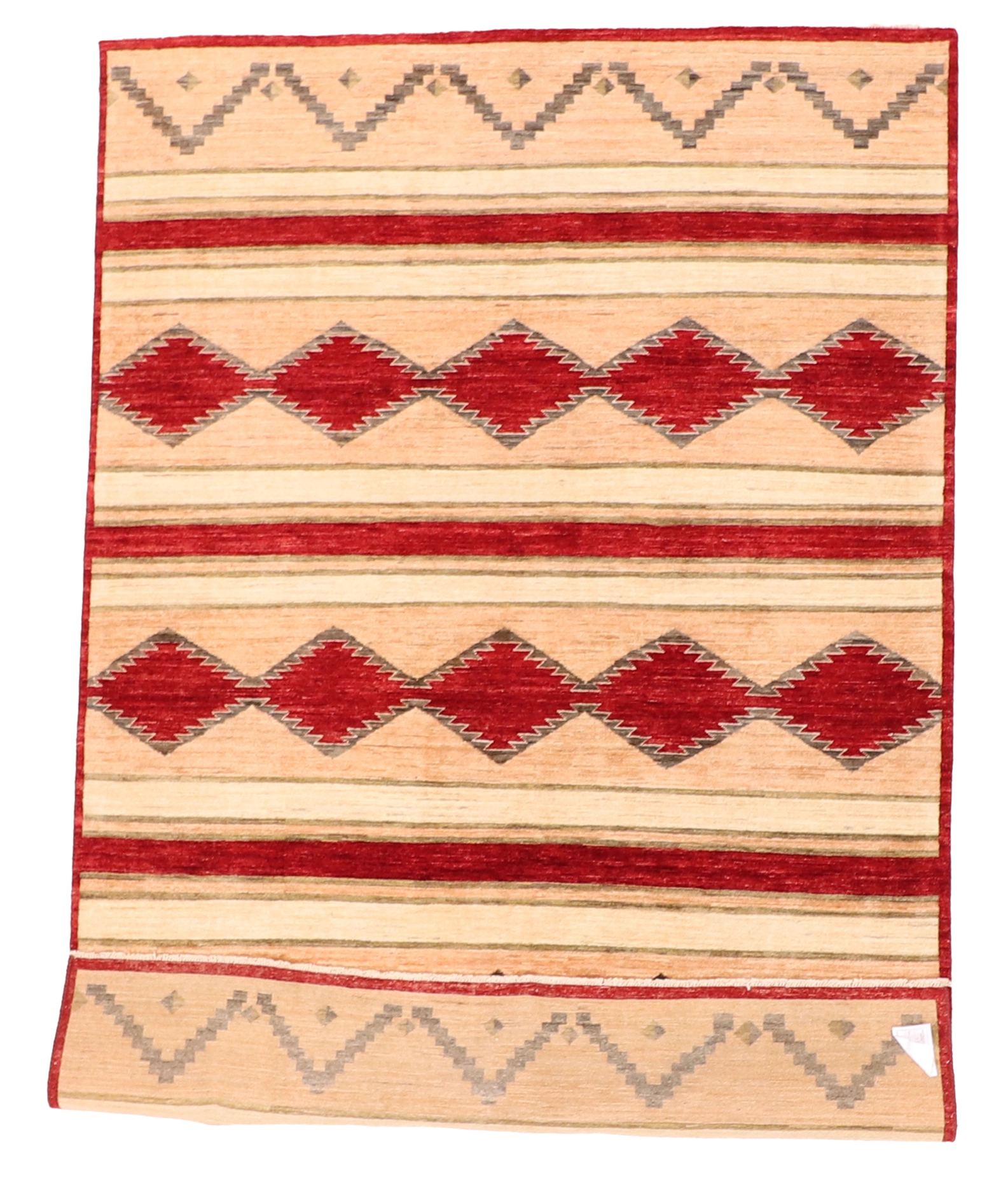 W 5.11 L 8.7 Mountain Modern 100% Wool Hand-Woven Geometric Design - 63923