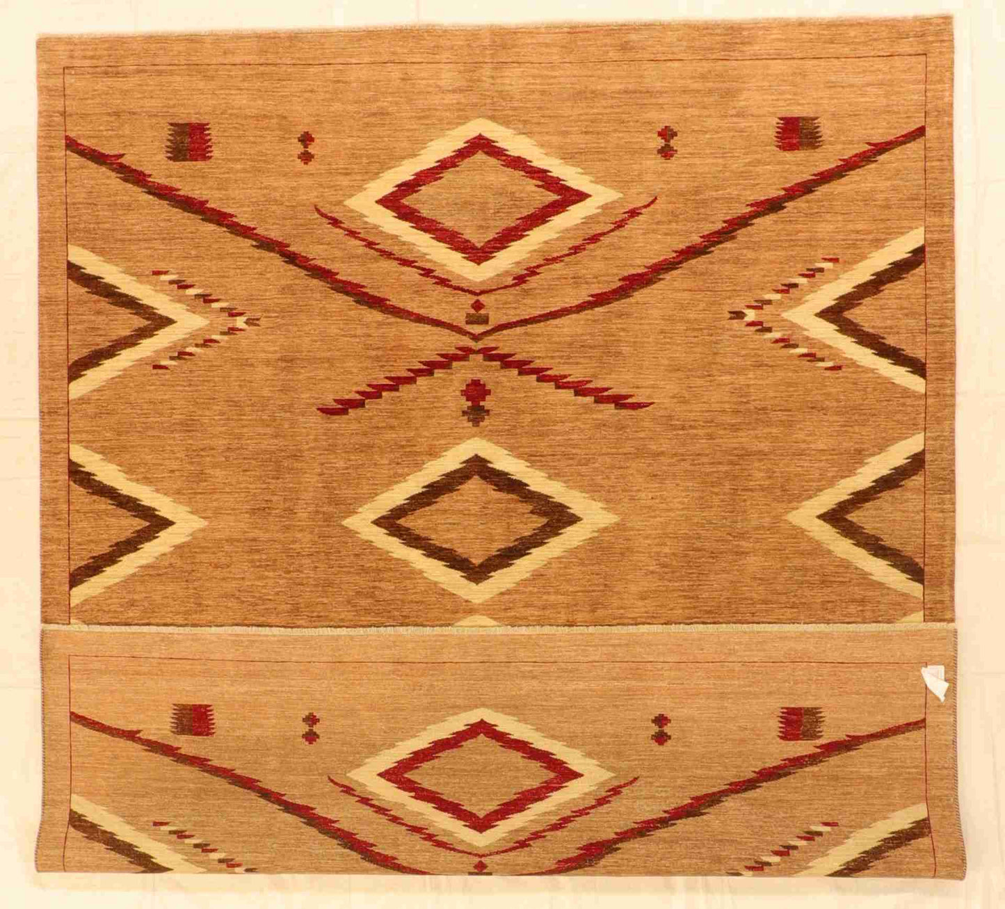 W 8.2 - L 9.11 - Mountain Modern Wool Western Rectangle - Finest Hand-Knotted Quality Wool - 63924