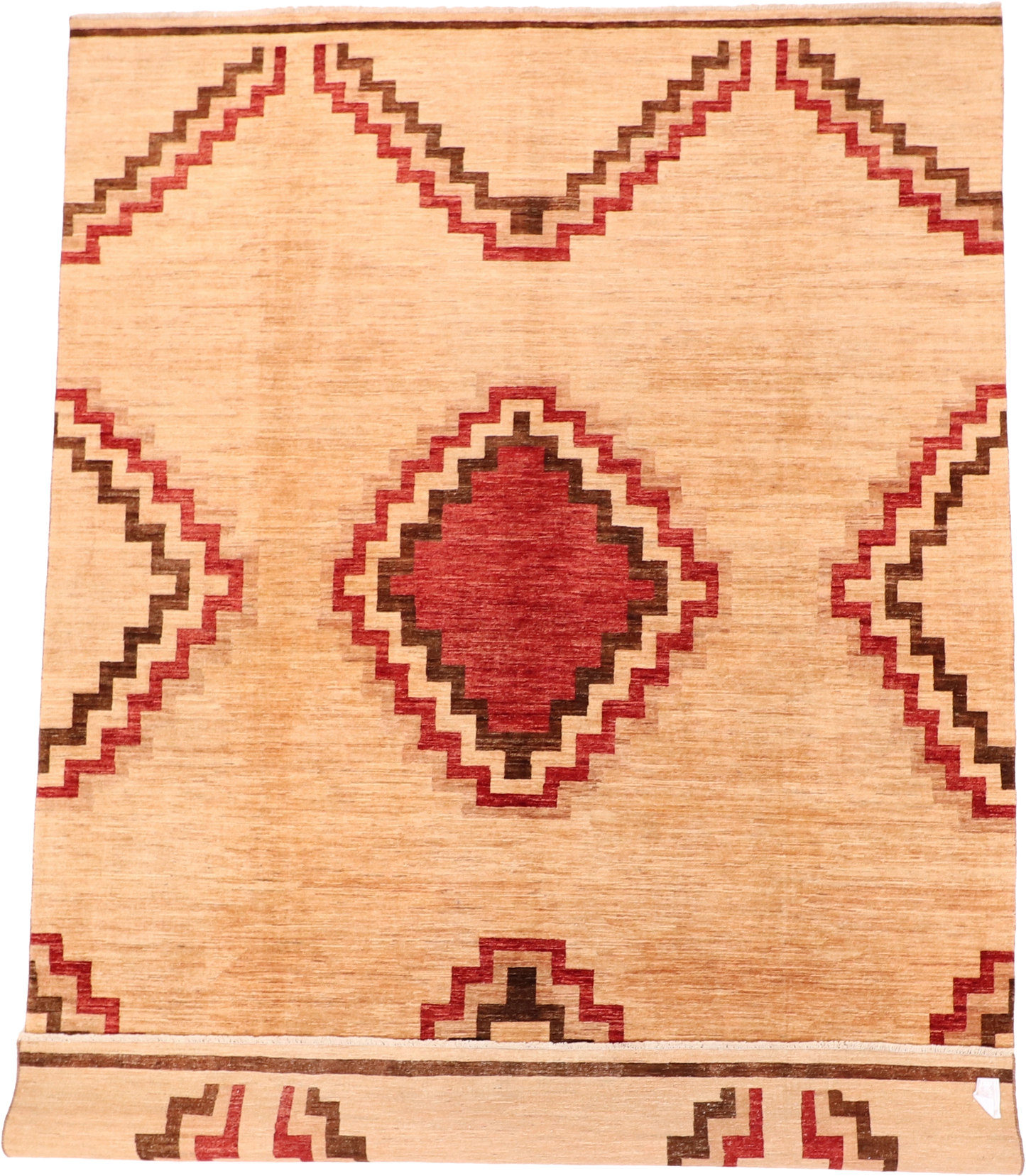 W 8.11 L 11.10 Mountain Modern 100% Wool Hand-Woven All-Over Geometric Design - 63936