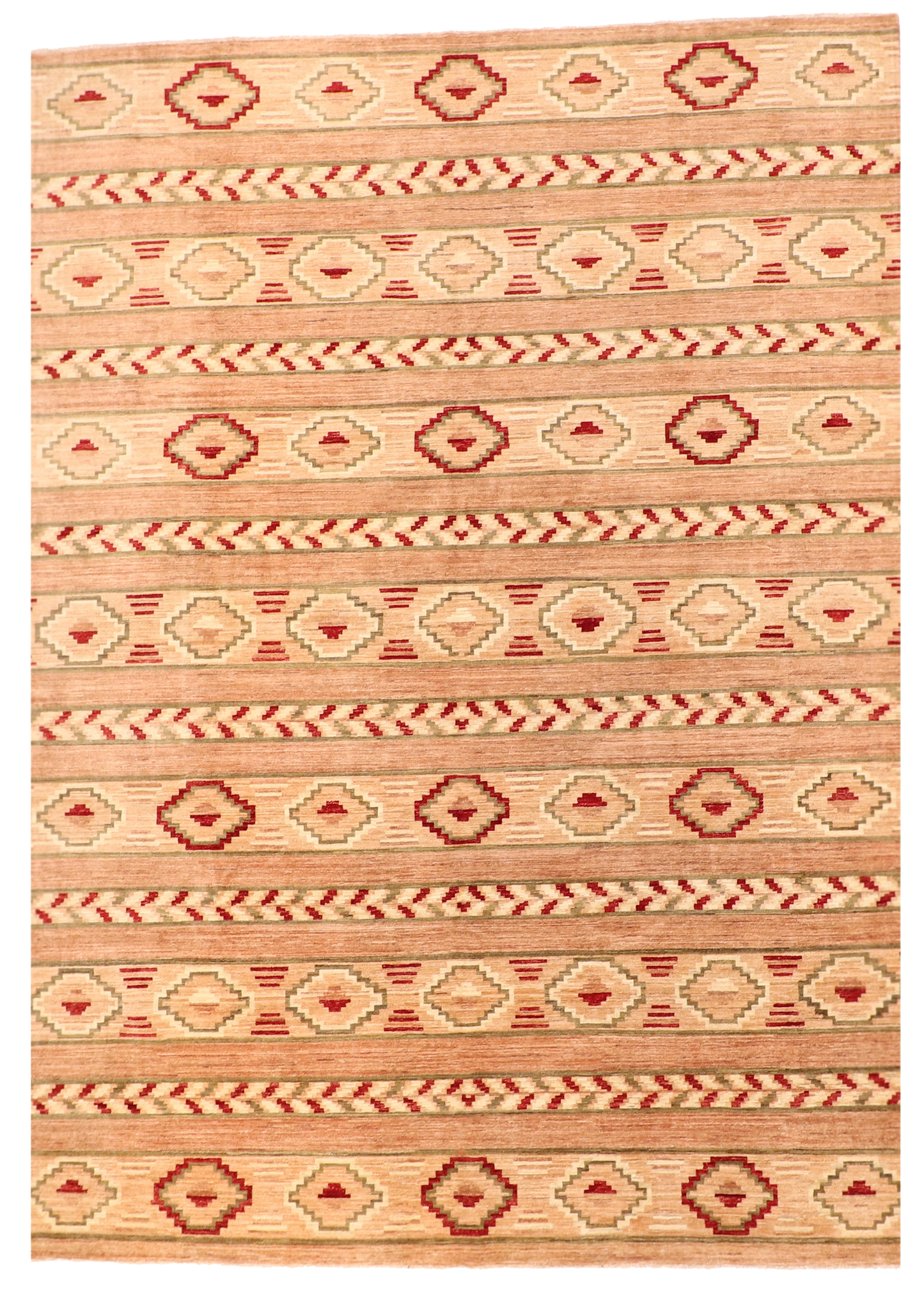 W 10 L 13.6 Modern 100% Wool Hand-Woven All-Over Design - 63944