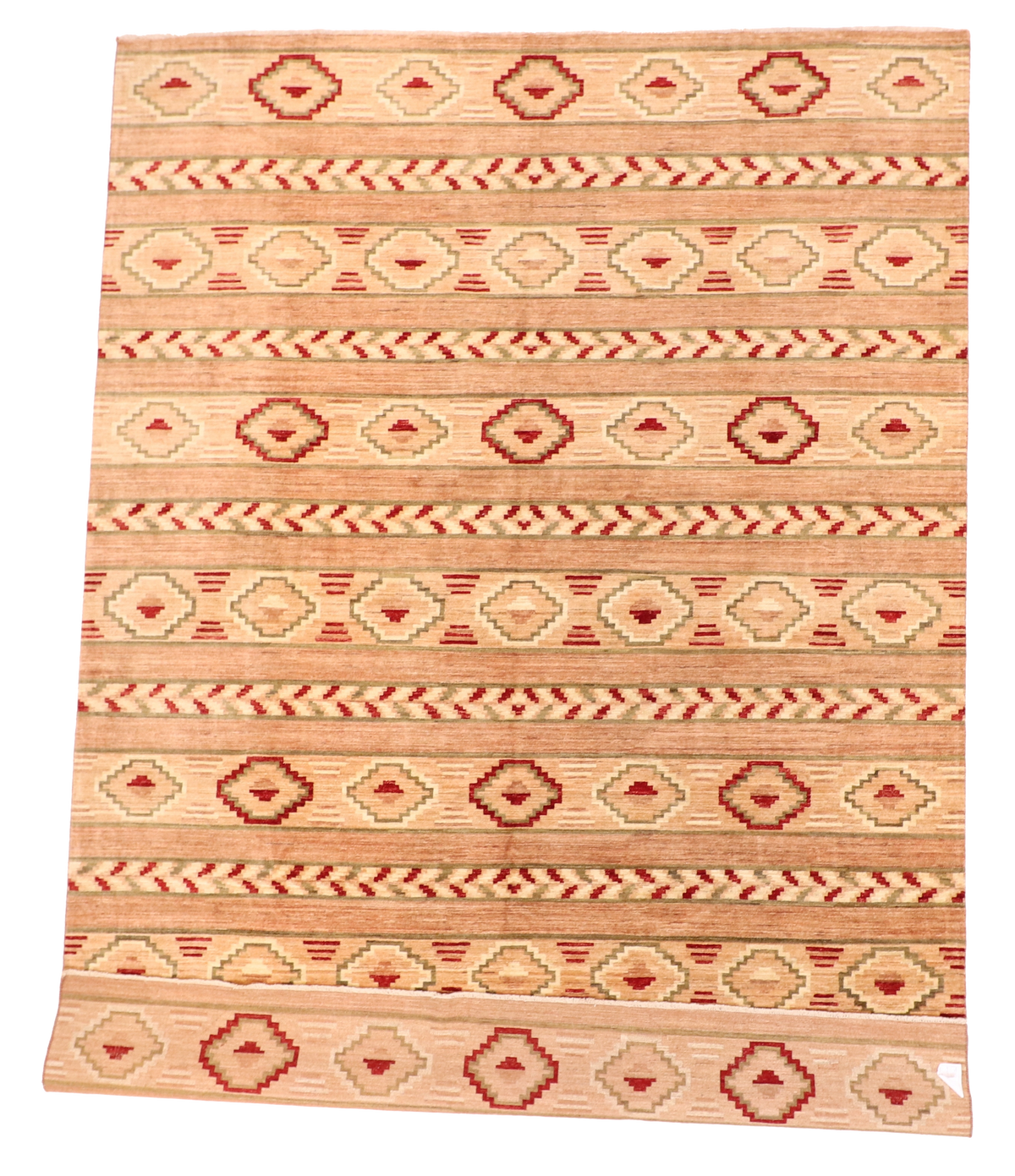 W 10 L 13.6 Mountain Modern 100% Wool Hand-Woven All-Over Design - 63944