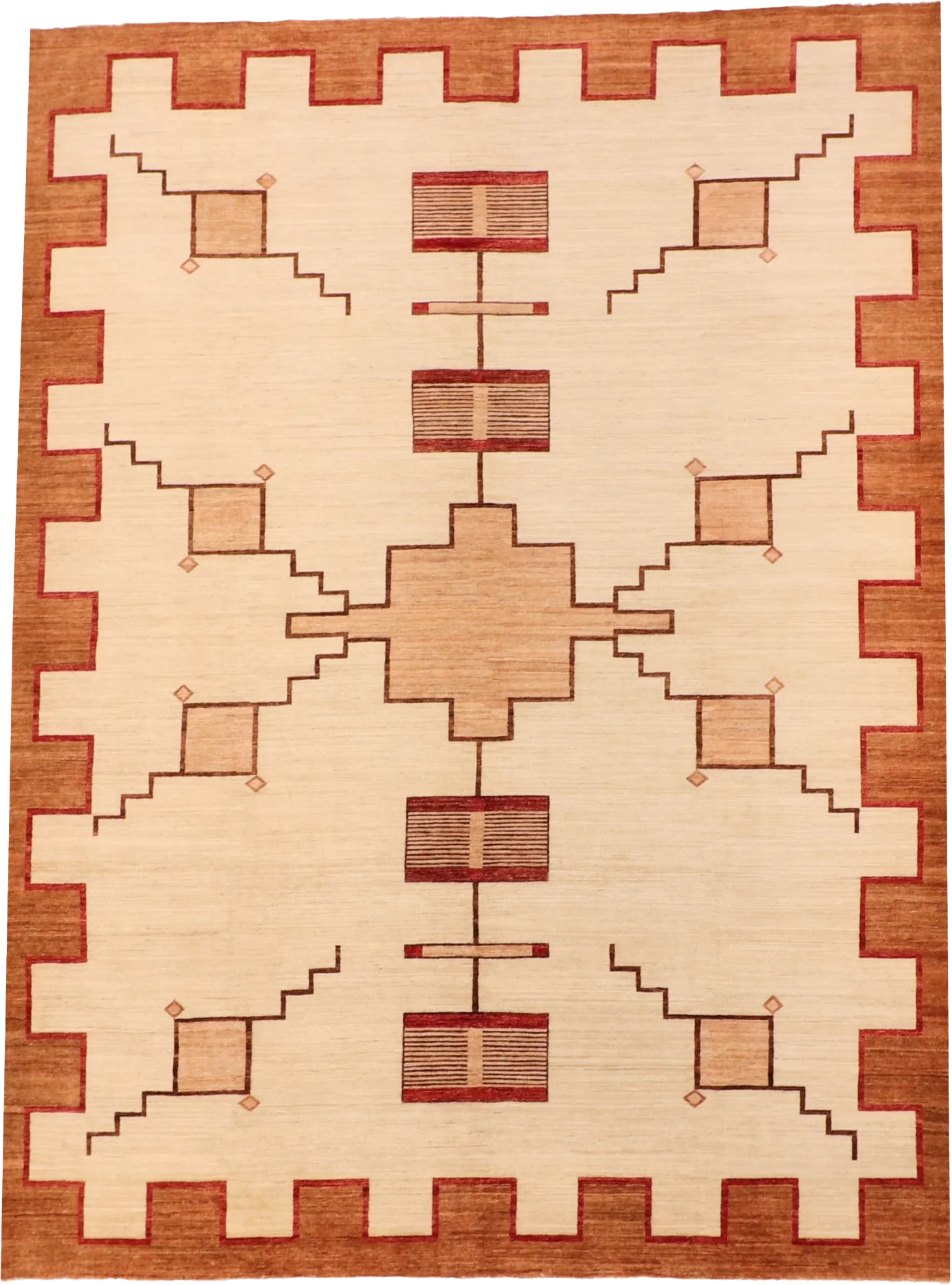 W 8.11 L 11.10 Mountain Modern 100% Wool Hand-Woven Western Design - 63947
