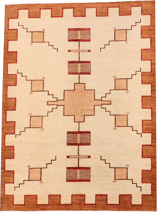 W 8.11 L 11.10 Mountain Modern 100% Wool Hand-Woven Western Design - 63947