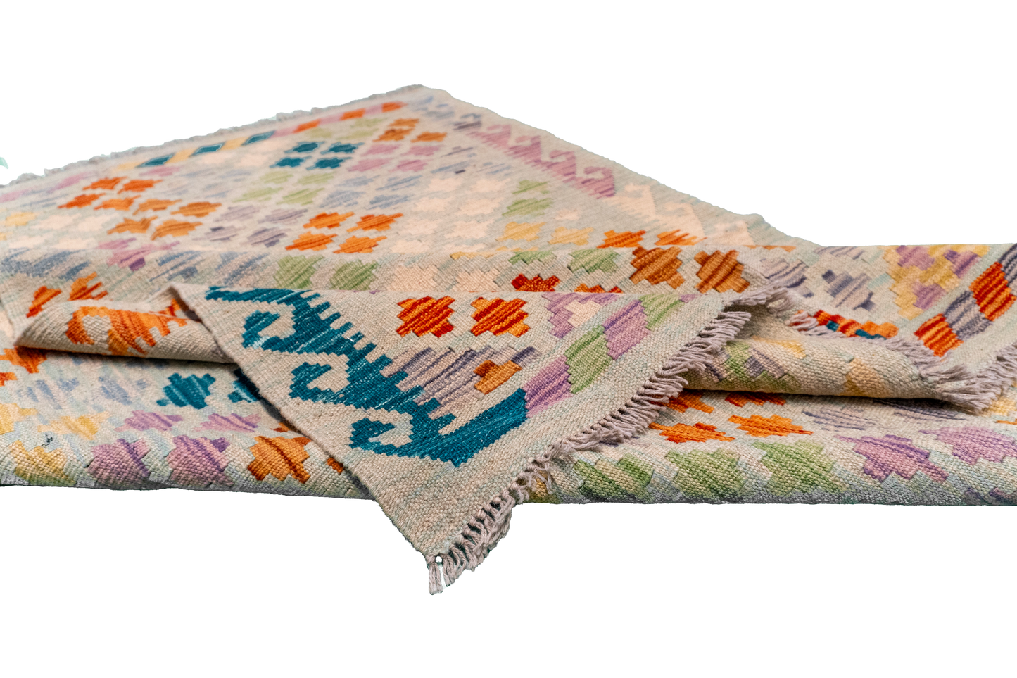 W 4 L 5.5 Kilim 100% Wool Hand-Woven All-Over Design - 63953