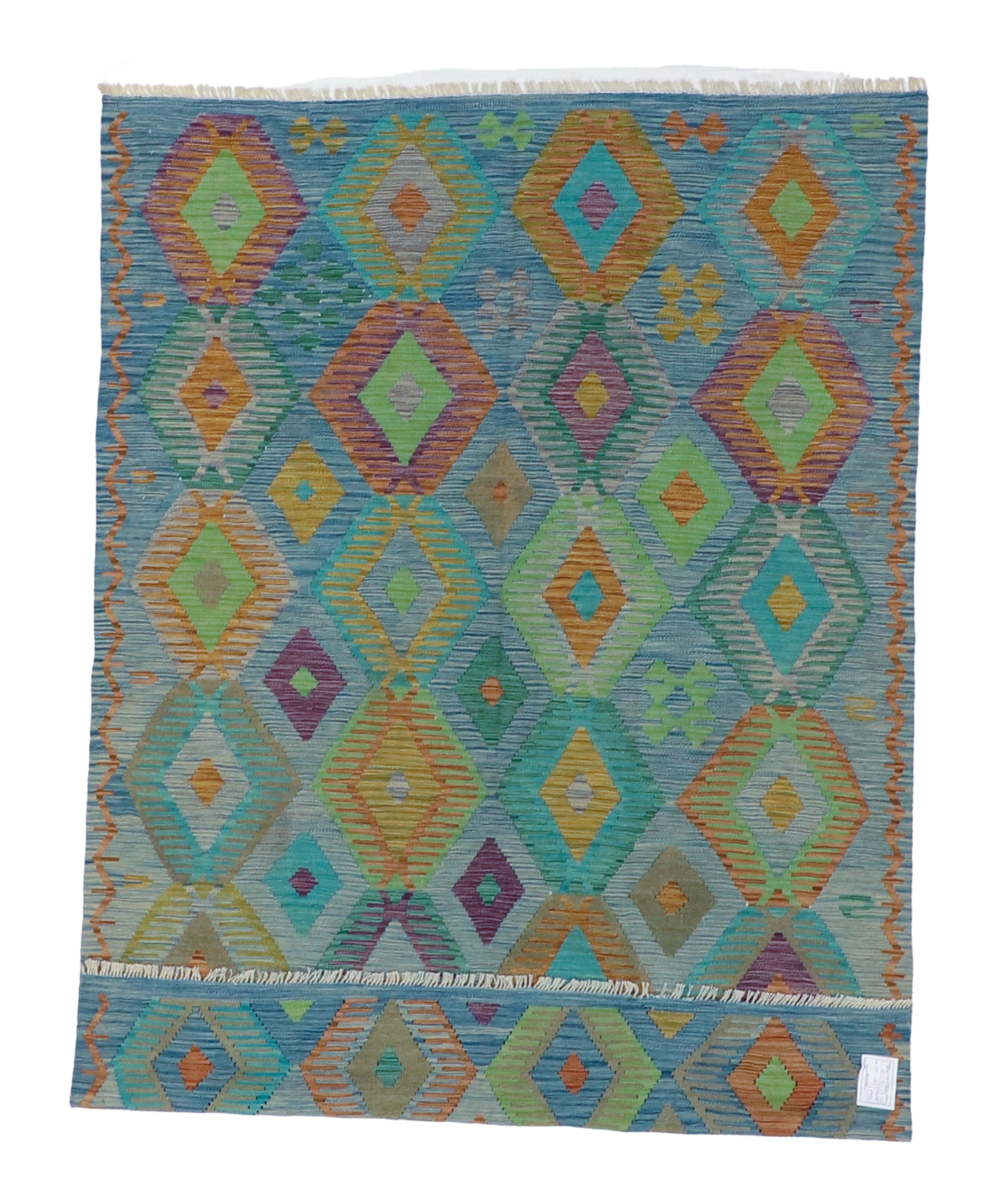 W 5.8 L 8.1 Kilim 100% Wool Hand-Woven All-Over Design - 63954