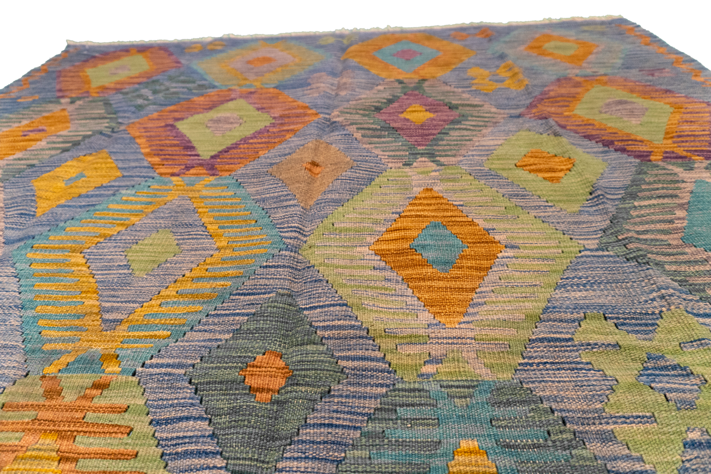 W 5.8 - L 8.1 - Kilim Fine/Wool All Over Rectangle - Finest Hand-Made Quality Wool - 63954