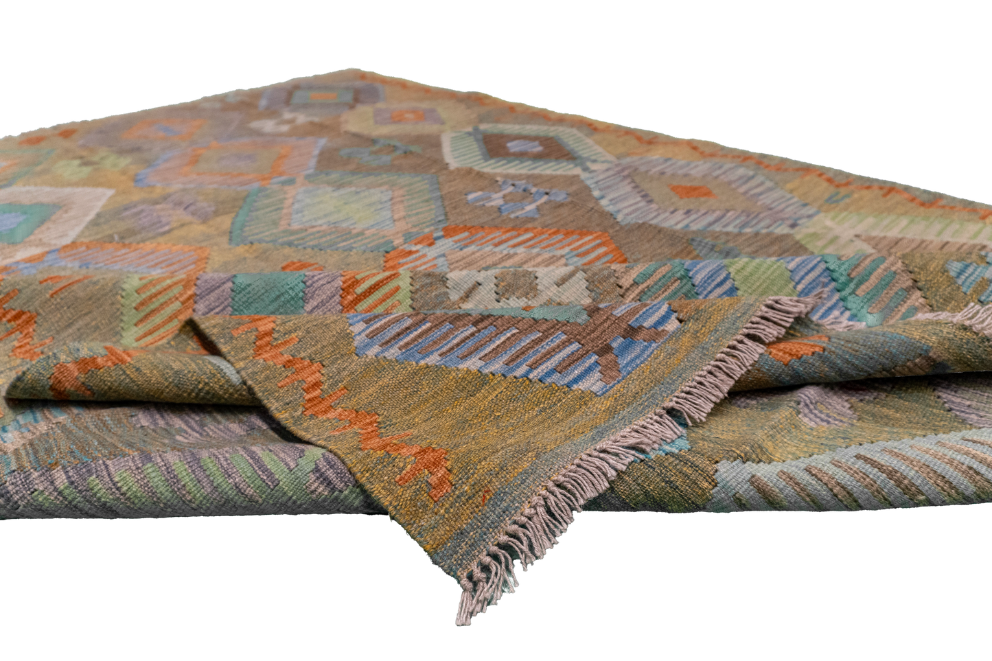 W 5.9 - L 8.1 - Kilim Fine/Wool All Over Rectangle - Finest Hand-Made Quality Wool - 63955