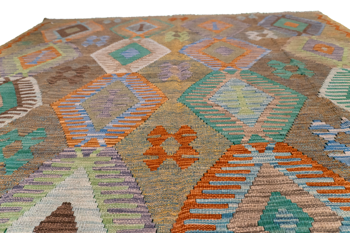 W 5.9 - L 8.1 - Kilim Fine/Wool All Over Rectangle - Finest Hand-Made Quality Wool - 63955