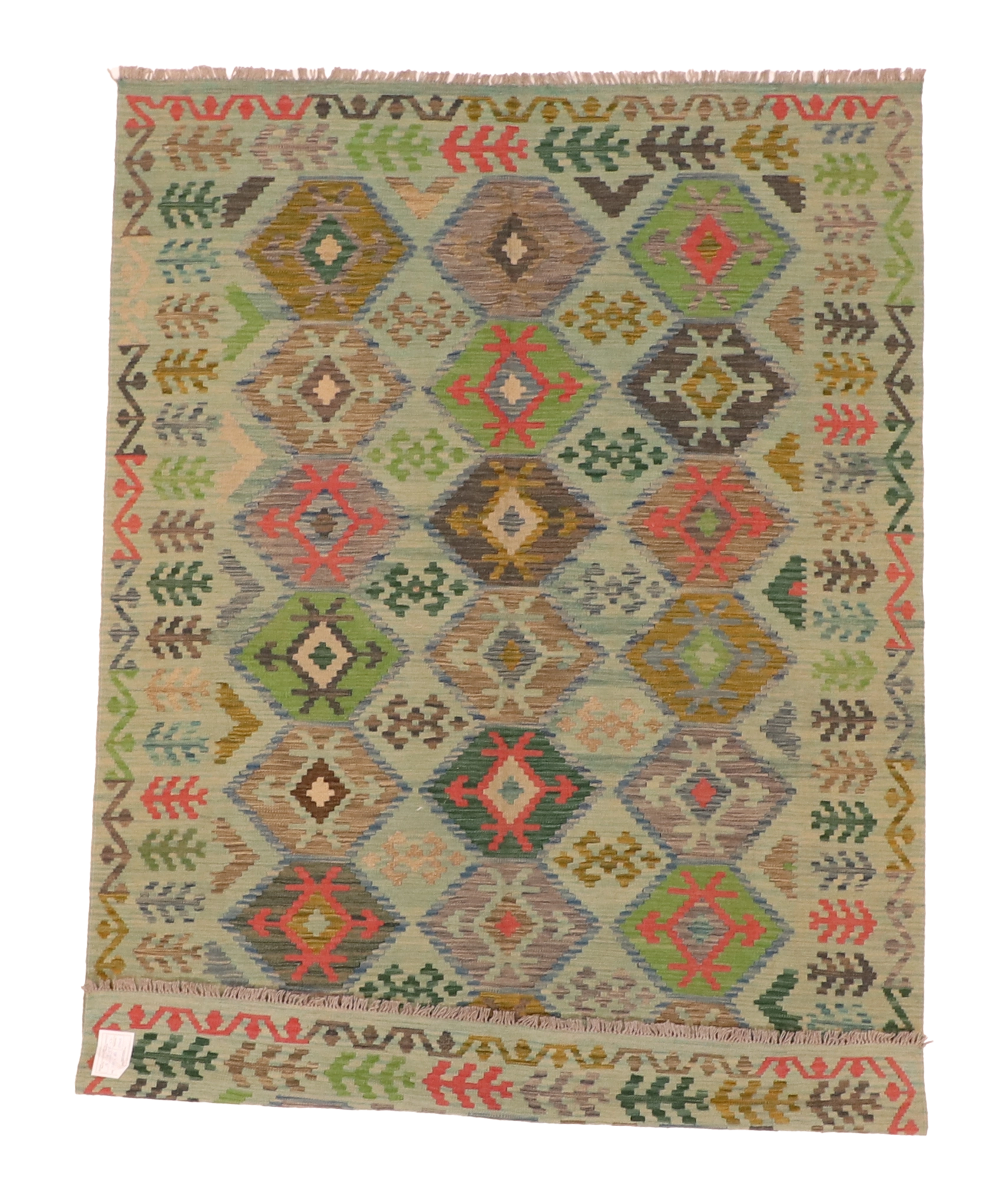 W 5.11 L 8.3 Kilim 100% Wool Hand-Woven All-Over Design - 63956