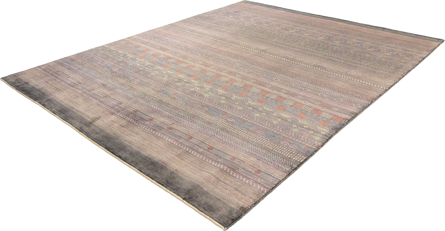 W 8.6 L 10 Gabbeh 100% Wool Hand-Woven Contemporary Design - 63984