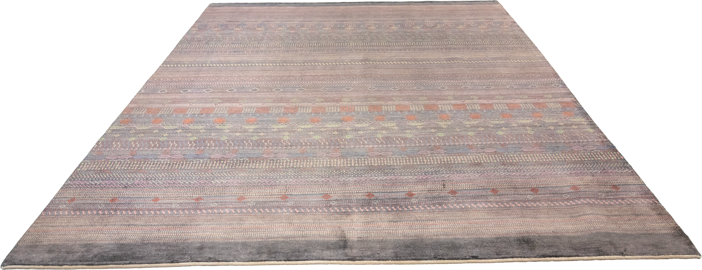 W 8.6 L 10 Gabbeh 100% Wool Hand-Woven Contemporary Design - 63984