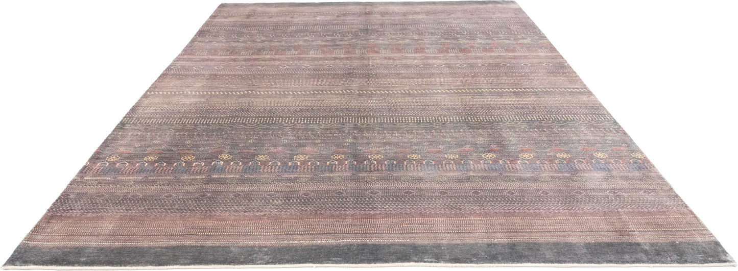 W 8.6 L 10 Gabbeh 100% Wool Hand-Woven Contemporary Design - 63984