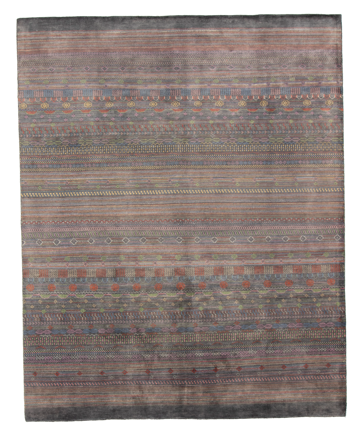 W 8.6 L 10 Gabbeh 100% Wool Hand-Woven Contemporary Design - 63984