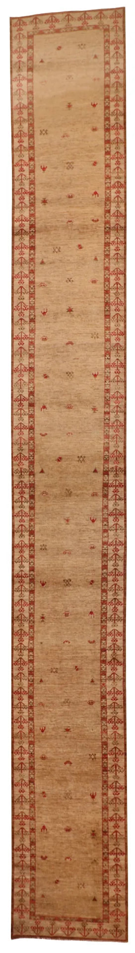 W 2.6 - L 20.3 - Mountain Modern Fine/Wool All Over Rectangle - Finest Hand-Knotted Quality Wool - 63998
